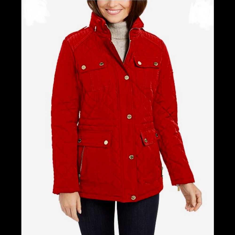⛔️SOLD⛔️NWT Michael Kors red quilted barn jacket